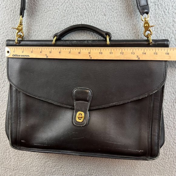 90's Vintage Coach 5266 Beekman Vintage Black Leather Briefcase